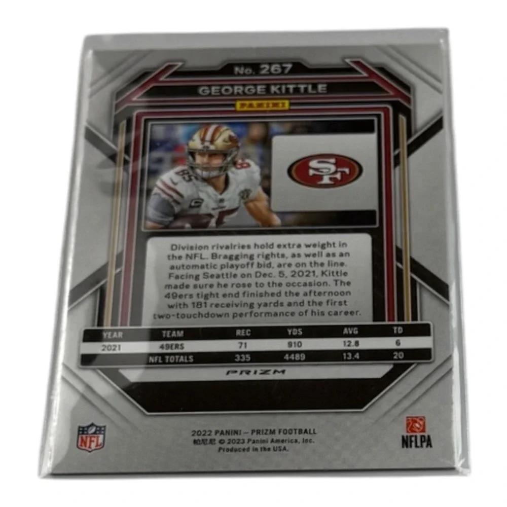 2022 Panini Prizm George Kittle 267 San Francisco 49ers Silver Prizm NFL Card